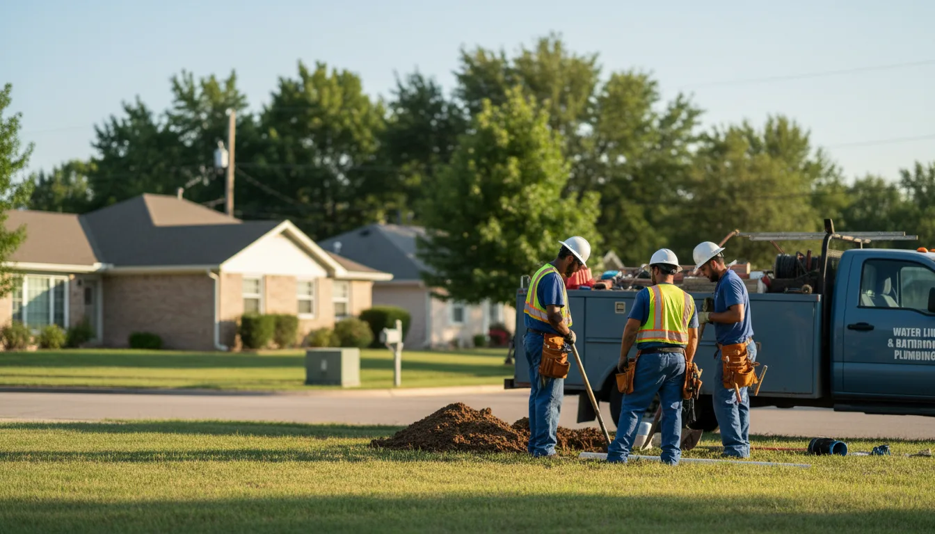 Residential water line and bathroom plumbing service in Chickasha, OK